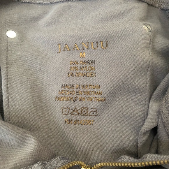 2 Jaanuu size medium gray zip up yoga scrub pants - Picture 3 of 3